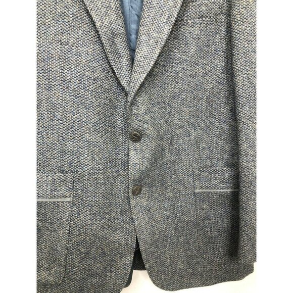 Haymarket Shetland Tip Top British Wool Men's 38 Blazer Tweed Blue Gray - Picture 2 of 7